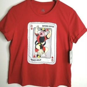 New Women's Disney Queen of Hearts Coffee TShirt